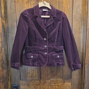 LOFT Plum Velvet Blazer